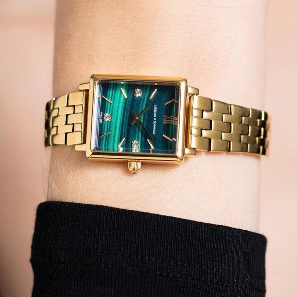 Larsson And Jennings NWT Boyfriend Mini Elevate 31mm Gold/Green Ladies Watch